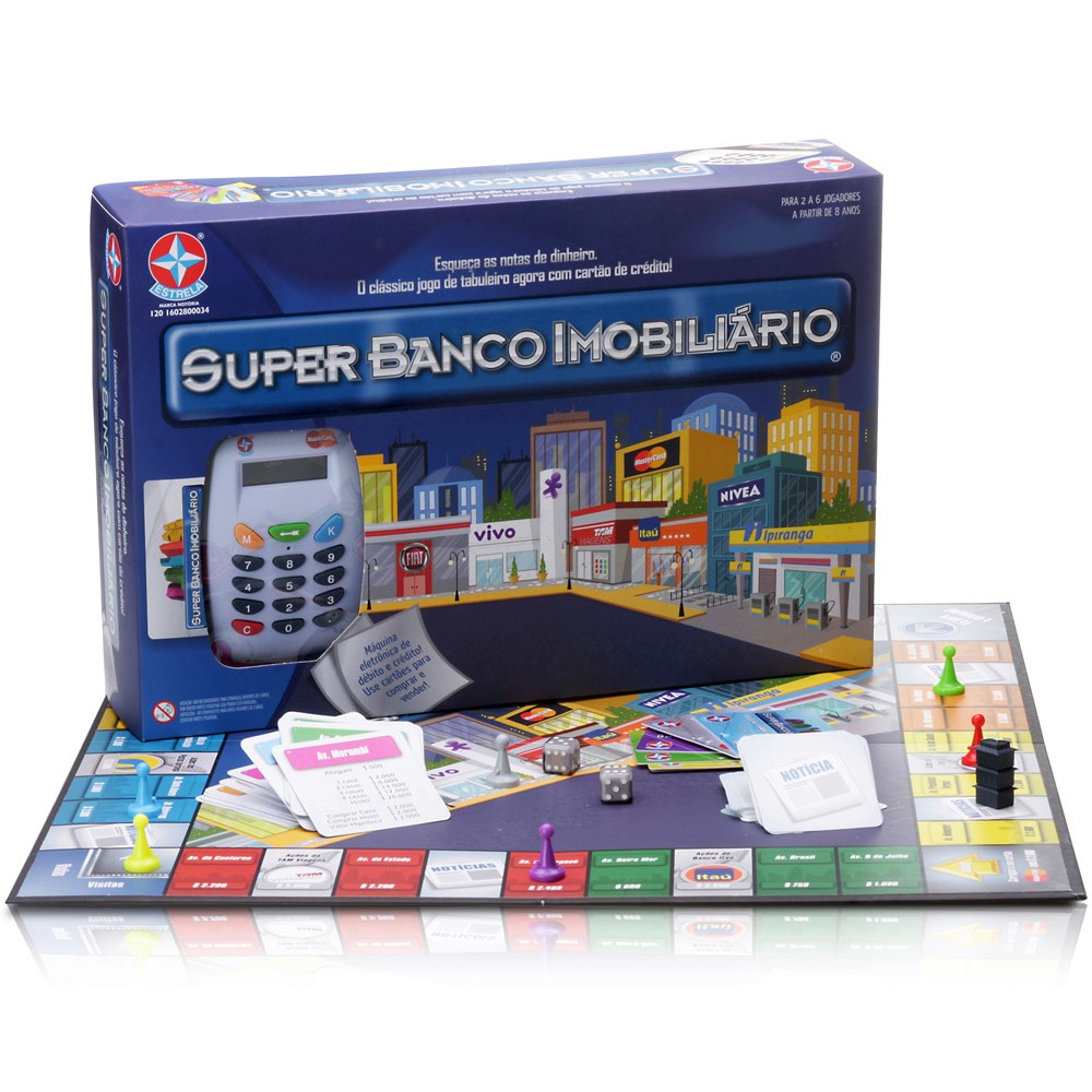 Jogo de Tabuleiro Super Banco Imobiliário - Estrela C469 - Original ...