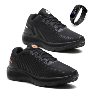 Combo 2 Pares Tênis Masculino Ultraleve Em Nylon Tenis Para Academia + Relógio
