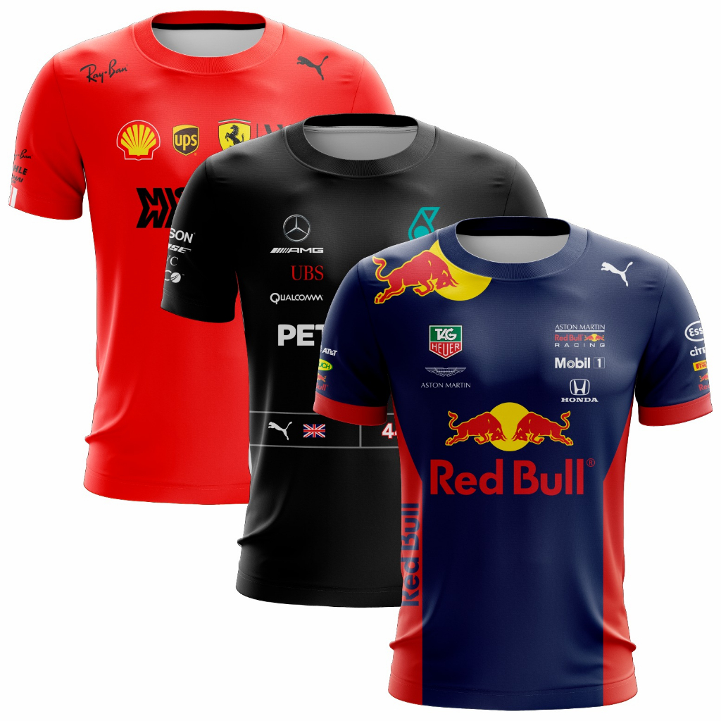 Kit 3 Camisetas F1 - Equipes de Fórmula 1