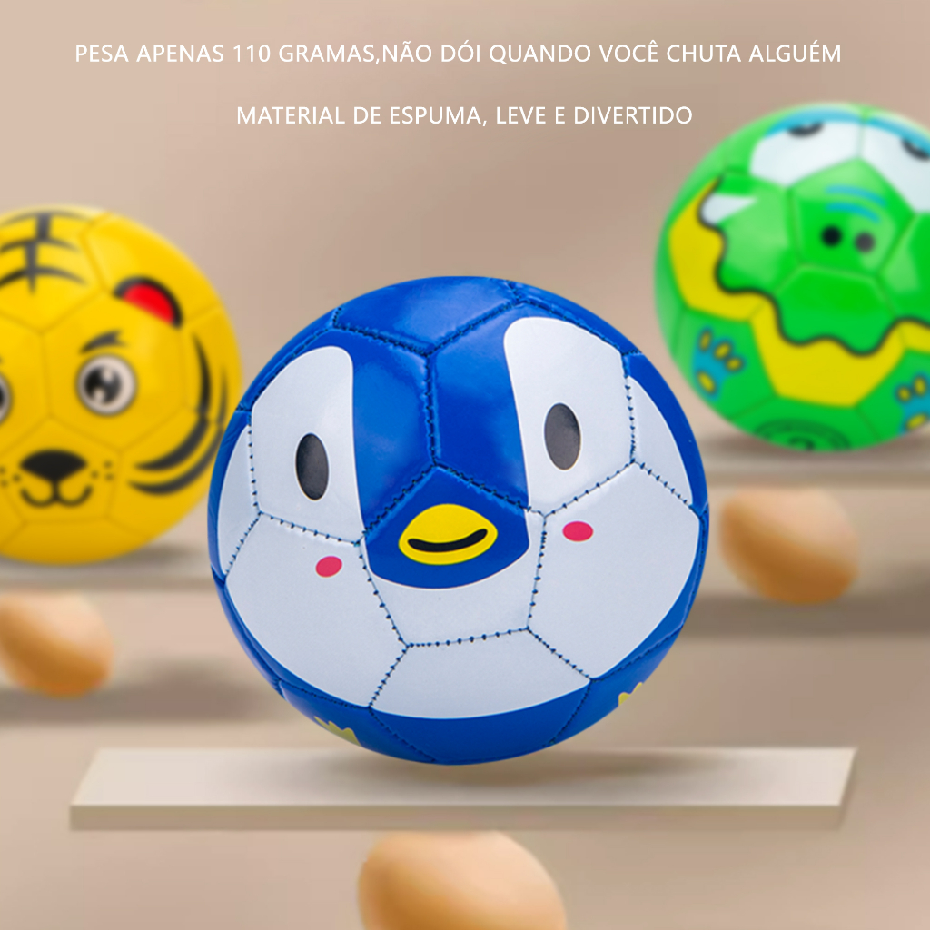[NOVO MODELO]Mini Bola De Futebol Colorida Infantil tigre pato cabeça de animal N°2 bola de futebol 110g