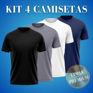 Kit 4 Camisetas Masculina Dry Fit Proteção Solar UV Básica Lisa