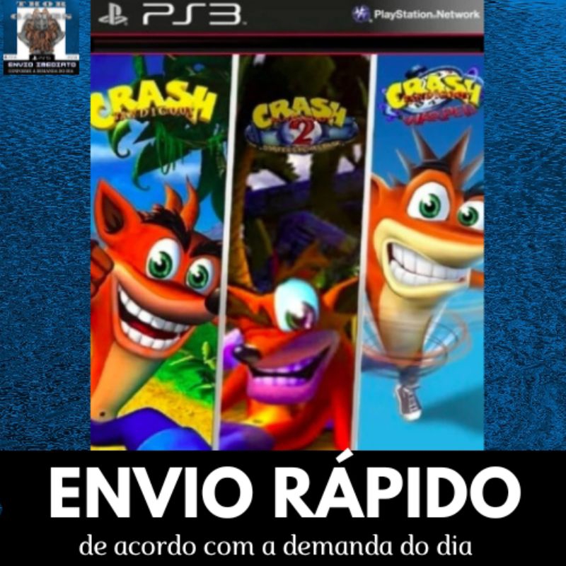 Crash Bandicoot Trilogia 1+2+3 (Clássico Ps1) Midia Digital Ps3