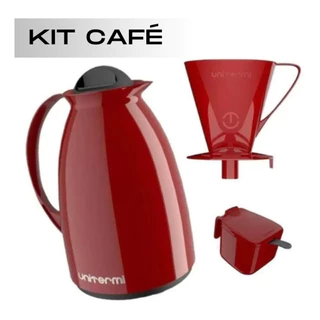 Kit Garrafa Térmica Bule Café Porta Filtro Coador Açucareiro Escolha sua Cor
