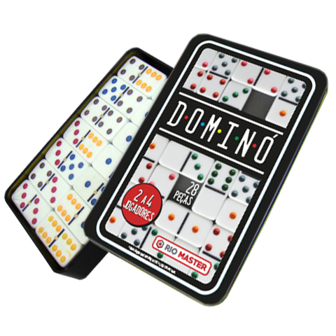 Jogo de Domino lata 28 pecas 2 a 4 jogadores