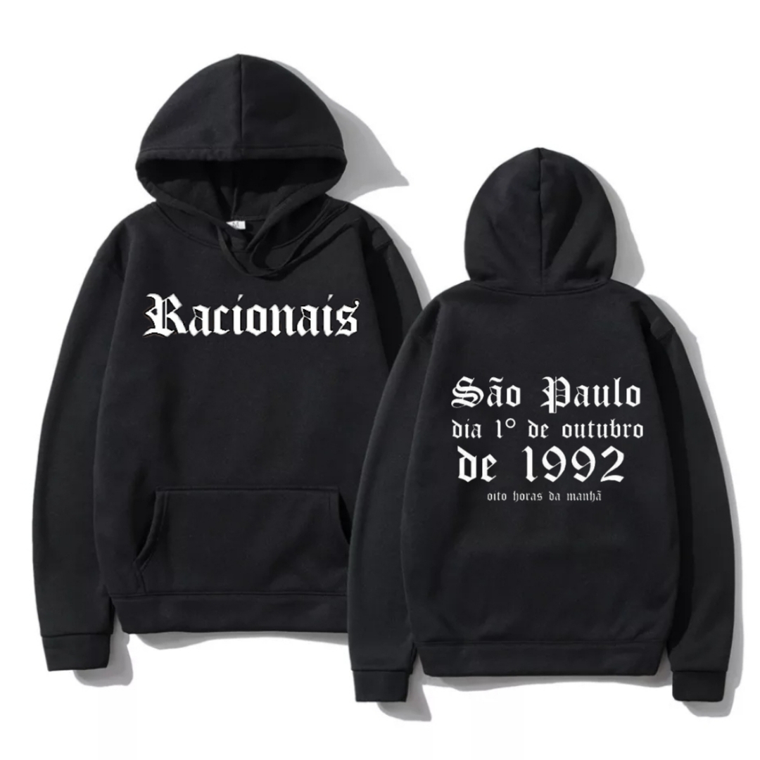 Blusa de Frio Diário de Um Detento Racionais Mc's Moletom Canguru Capuz ...