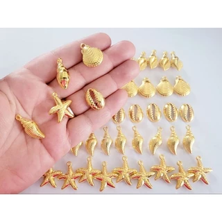 Pingente Em Abs Fundo Do Mar Sortidos Dourado 50 Unidades