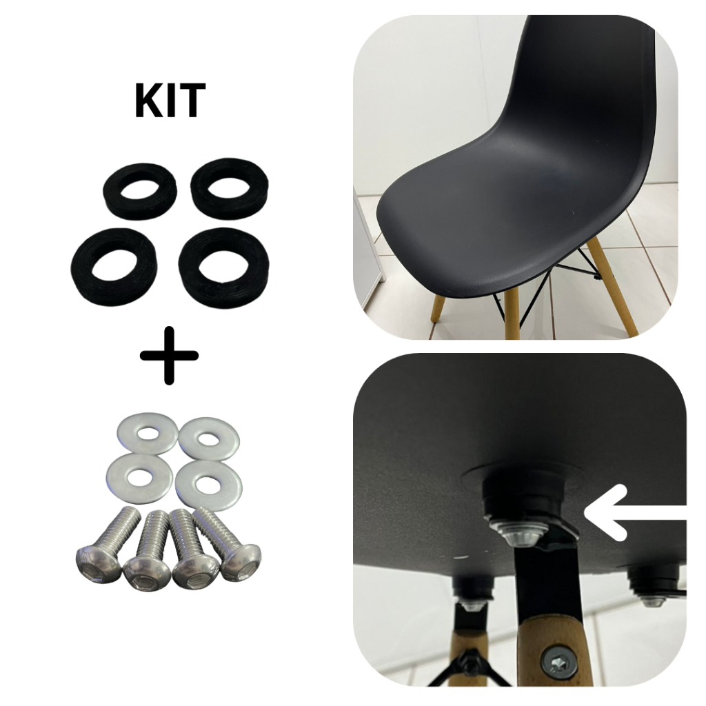 Arruela Bucha Para Cadeira Charles Eames Eiffel + parafusos