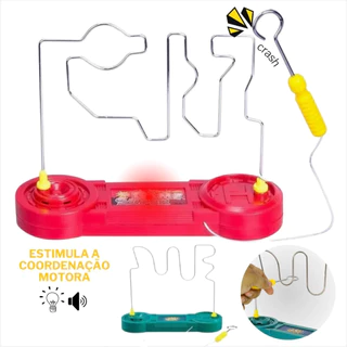 Jogo Desafio Do Choque Labirinto Brinquedo Infantil Som e Luz Divertido Educacional Criativo