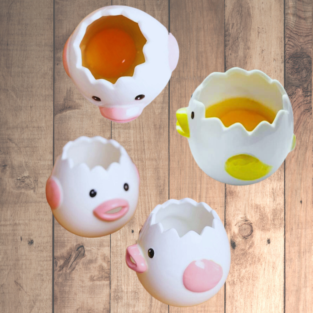 Filtro Separador De Gema/Clara De Ovo Porcelana Pintinho Decorativo