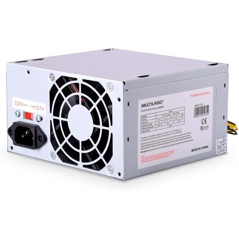 Fonte Atx 200w Reais 20+4 Pinos Para Pc Computador - Fortrek