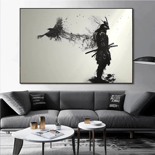 quadro decoratico peça unica guerreiro samurai mestre gueirreiro