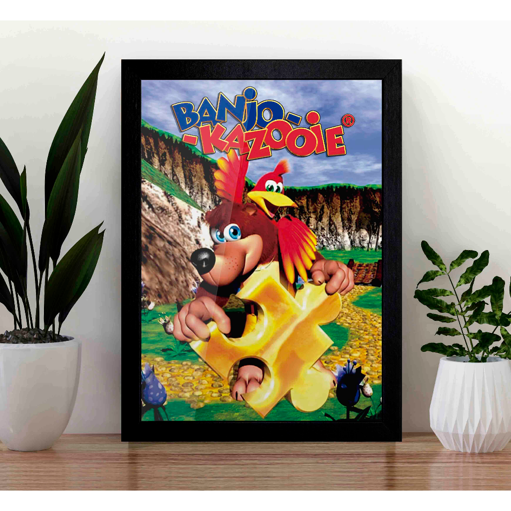Quadro Banjo Kazooie A3 - com Acrílico Na Frente (Tamanho 45.5 X