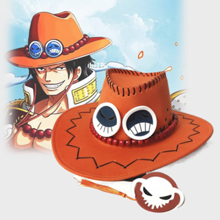 Anime ONE PIECE Portgas D Ace Cosplay Cowboy Cap para Homens