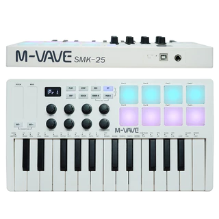 M-VAVE Portátil Mini 25-Key USB MIDI Teclado Controlador Com 8 Backlit Drum Pads 8 Botões 8 RGB Music Keyboard Instruments