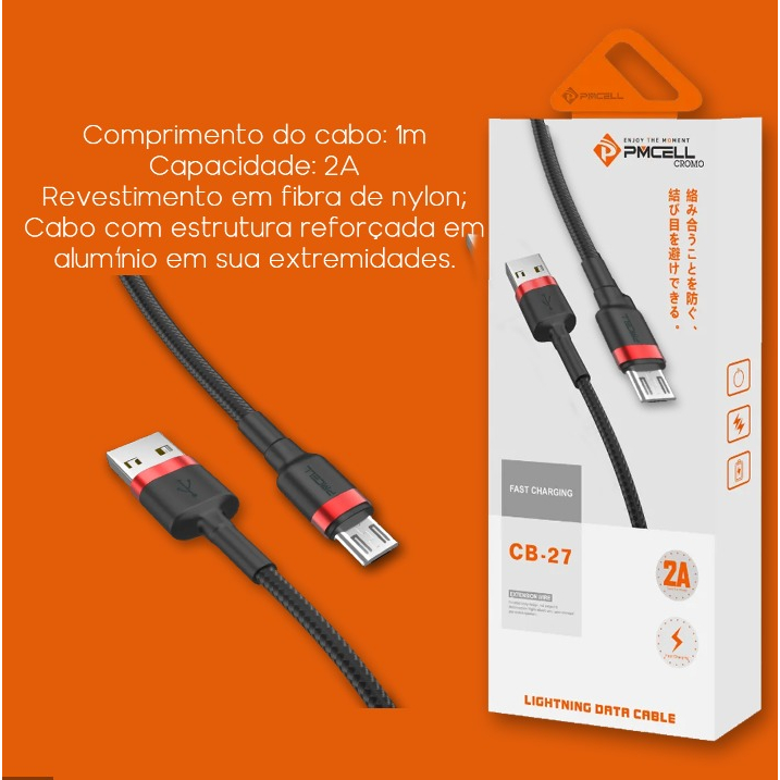 Cabo Carregamento Turbo Cb V Pmcell Shopee Brasil