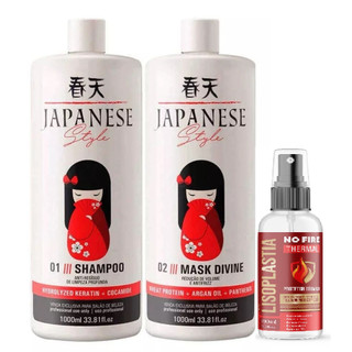 ALISE SEU CABELO COM PROGRESSIVA JAPONESA PROFISSIONALORIGINAL 2X1L + PROTETOR TERMICO 100ML
