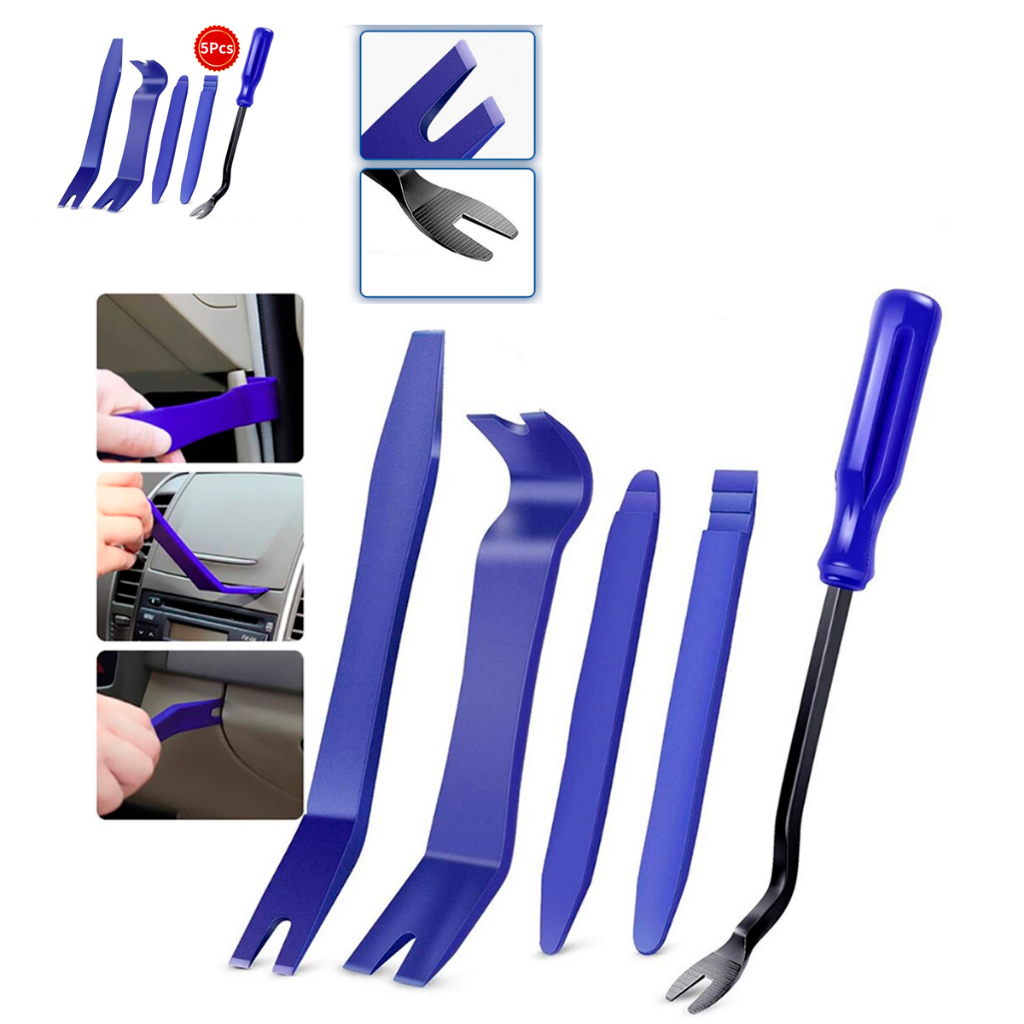 Espátulas para desmontagem de carro Ferramentas Para Remocao Painel automotivo Porta Carro Som vidro painel auto falante kit 05 pecas