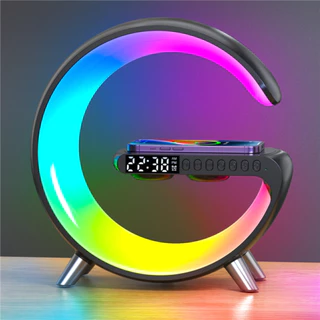 Caxinha de Som G-Speaker Luminária Bluetooth Inteligente Carregador Sem Fio Led Luz Rgb