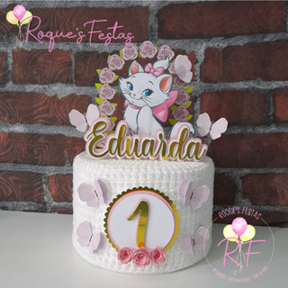 Topo de bolo da gatinha - Criarte Papelaria Personalizada