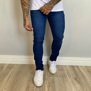 Calça Jeans Skinny Masculina Básica Lisa Premium Deluxe