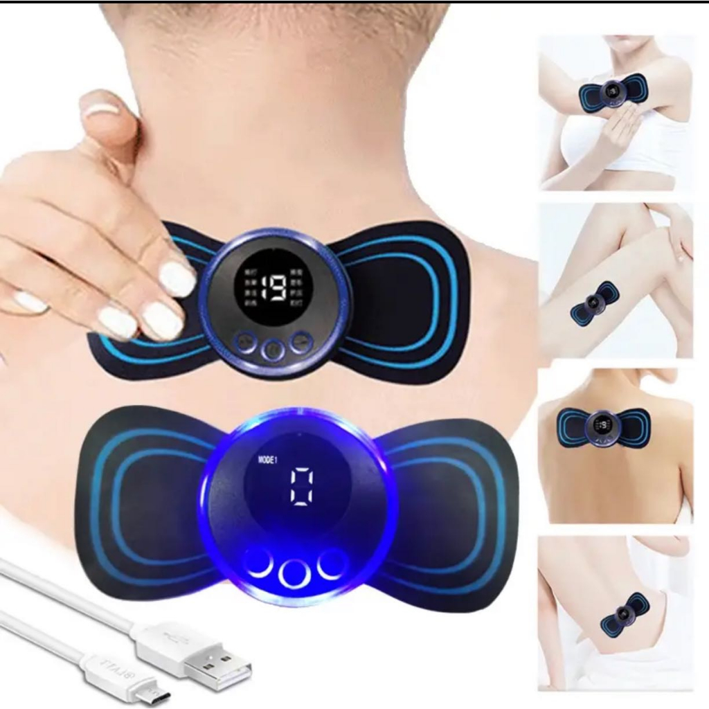 Mini Massageador Elétrico Portátil Cervical EMS Alivia Dores Corpo Pescoço