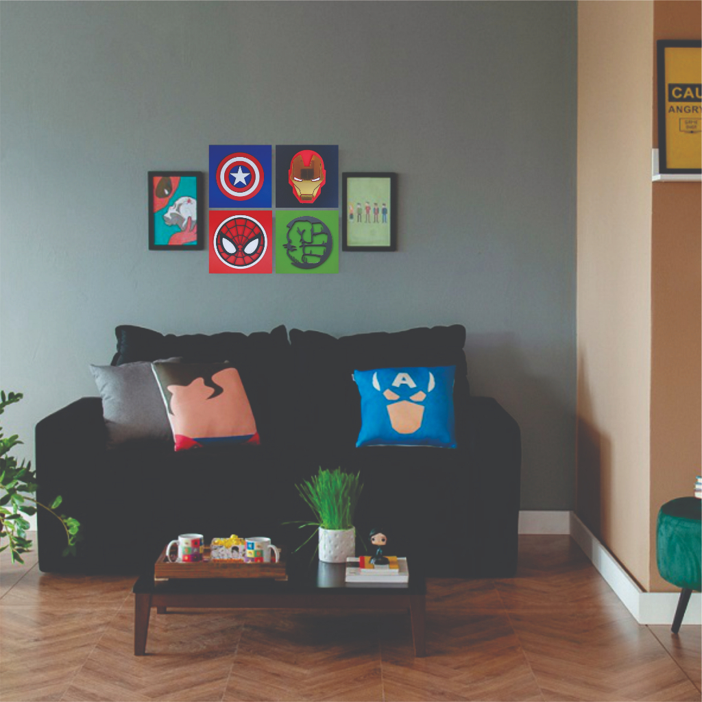 Quadros Decorativos em Alto Relevo - MARVEL