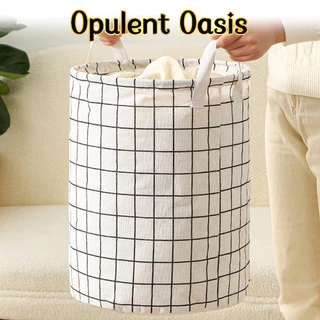 Opulent Oasis>>1 peça Cesto de roupas sujas redondo, cesto de roupas sujas, cesto de roupas sujas portátil