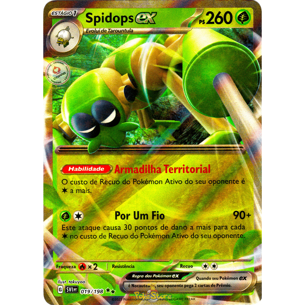 Carta Pokémon Spidops EX Português Card Original Copag | Shopee Brasil