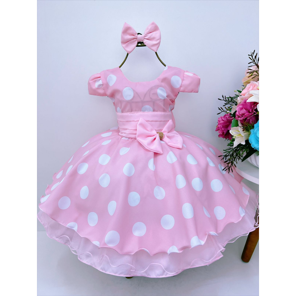 Vestido minnie hot sale rosa festa