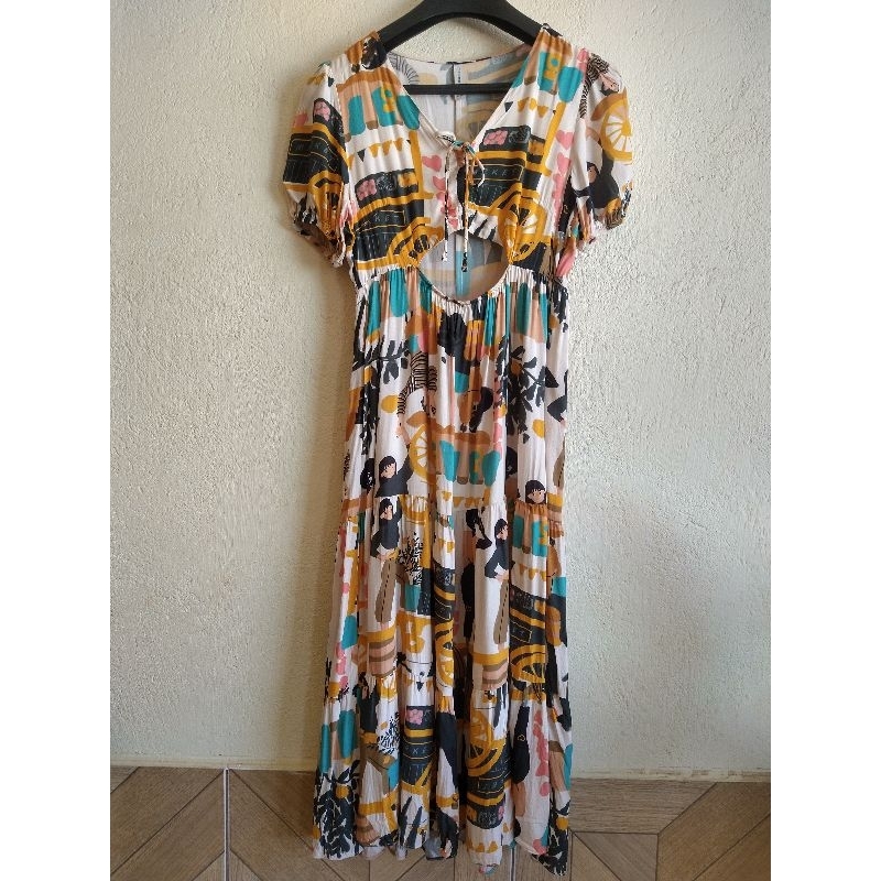 Vestido midi 2024 estampado renner