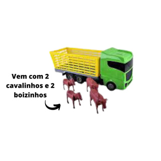 Caminhão Brinquedo Boiadeiro Com Boizinhos Top Truck