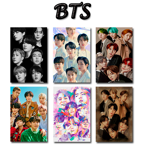 PLACA BTS KPOP 13X20cm A5 / JIN / JHOPE / JIMIN/ JUNGKOOK / V/ RM