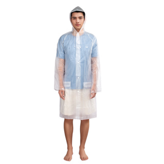 Capa de chuva adulto masculina feminina com capuz de PVC impermeável