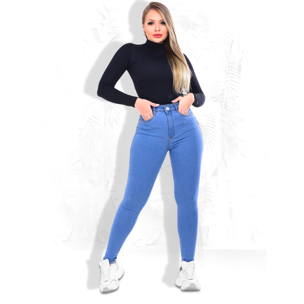 Calça jeans sale com poliester estica