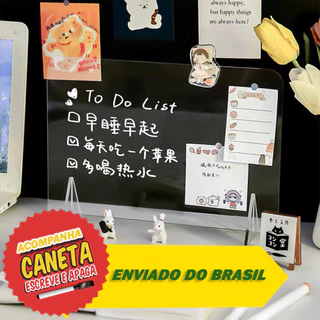Lousa, quadro de recados de mesa + caneta escreve e apaga