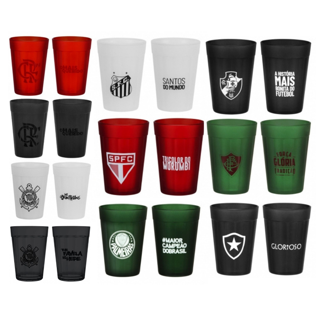 Jogo Flamengo de 6 Copos Americanos Escudos 190 ml - flamengo