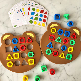 Montessori Aprendizagem Educacional Interativo Jogo De Batalha Brinquedos Para Crianças, Forma Geométrica, Correspondência De Cores, 3D Puzzle, Presente Do Bebê, DIY