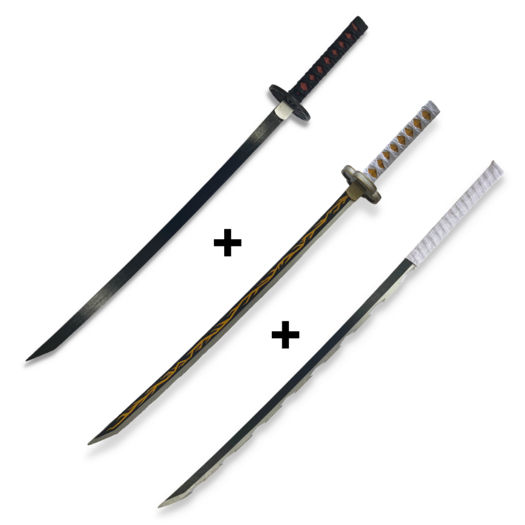 Kit Espadas Tanjiro Inosuke Zenitsu Demon Slayer Acessórios
