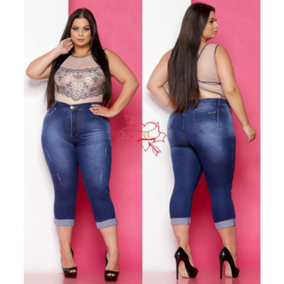 CAPRI PLUS SIZE JEANS PUIDA SENSUAL MEIA CANELA VERÃO