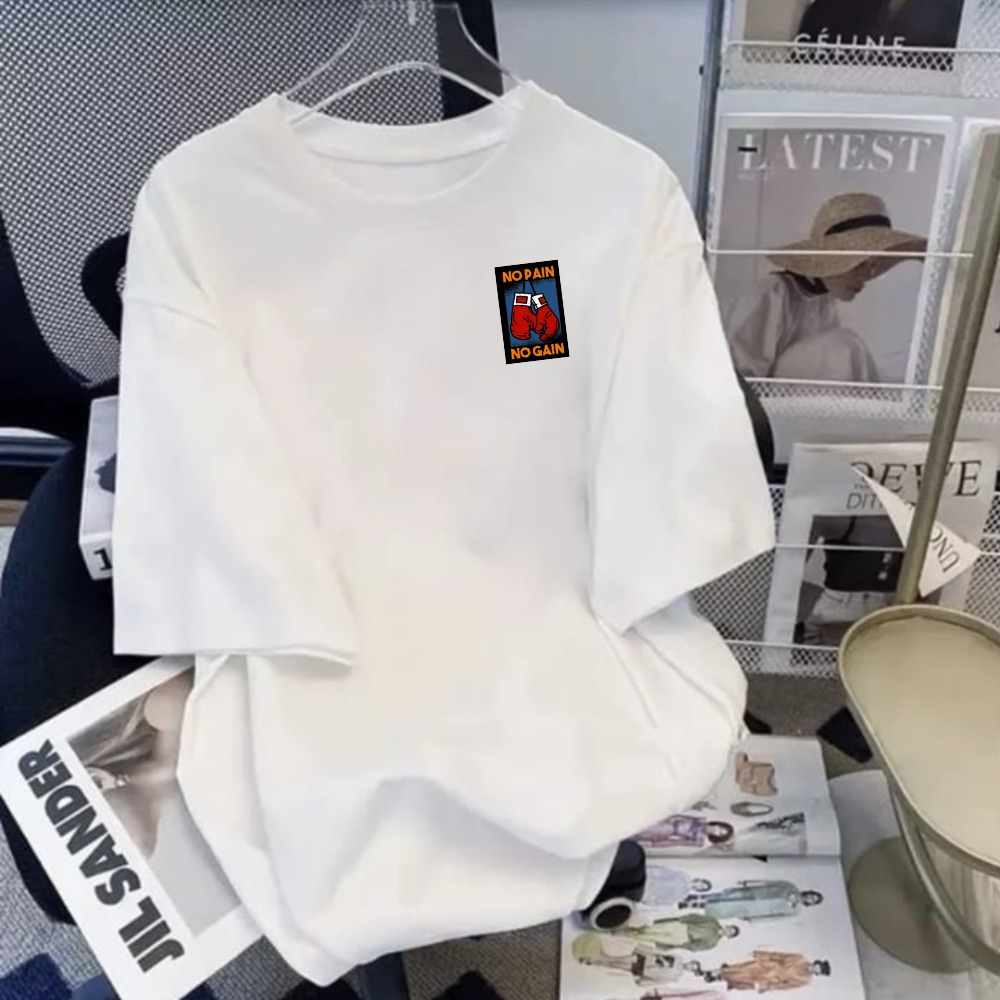 Camiseta Boxe Minimalista Streetwear Hip Hop Algodão Unissex