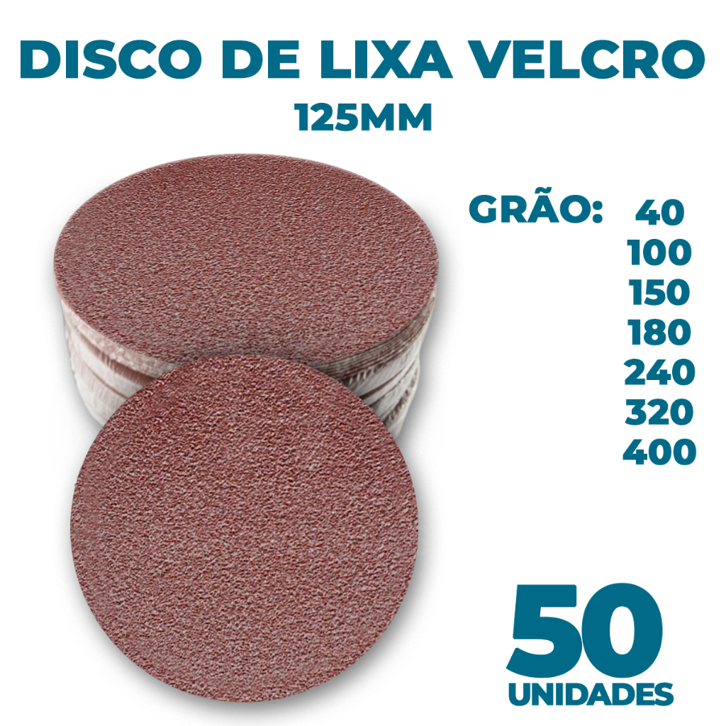 Kit com 50 Lixas 125mm para Lixadeira Roto Orbital Ideal para Lixar ...