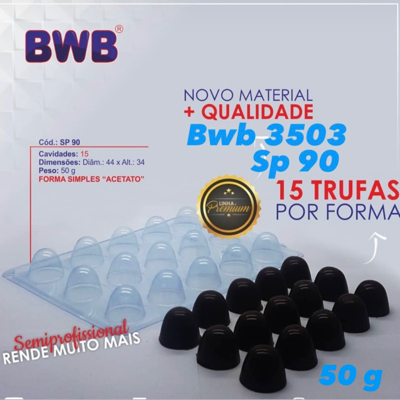 KIT FORMA BWB SP AUTO RENDIMENTO TRUFAS 20,25,40 e 50G SEMIPROFISSIONAL ...