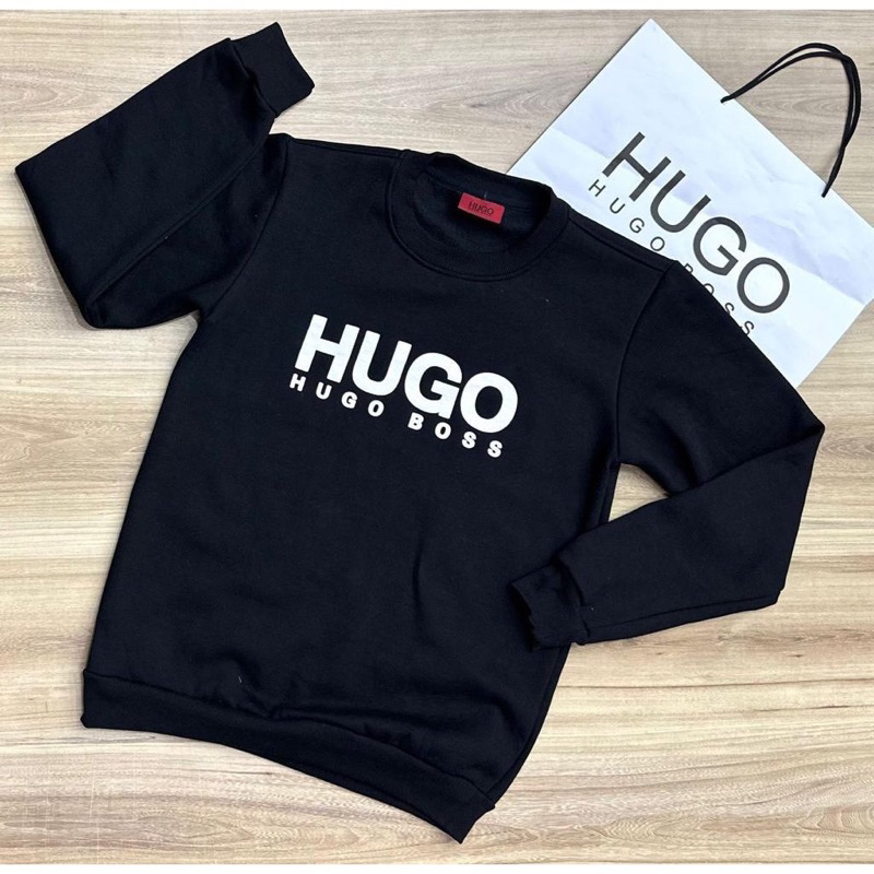 Moletom Gola Redonda Hugo Boss Grife Lançamento Careca Promoção Envio Rápido