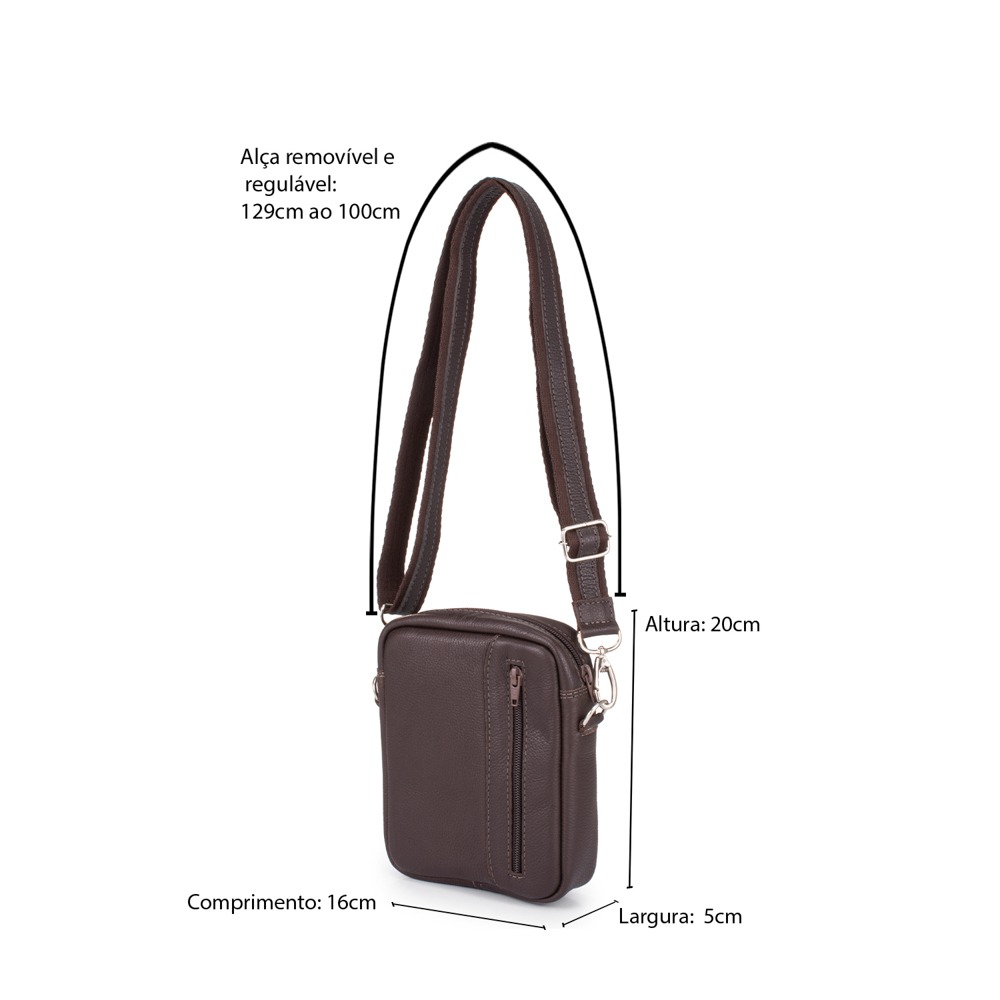 Mini Bolsa Shoulder Bag Couro Legítimo Tiracolo Transversal
