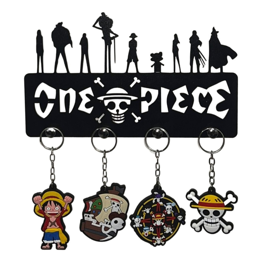 Kit Porta Chaves E Chaveiros One Piece Organizador Parede