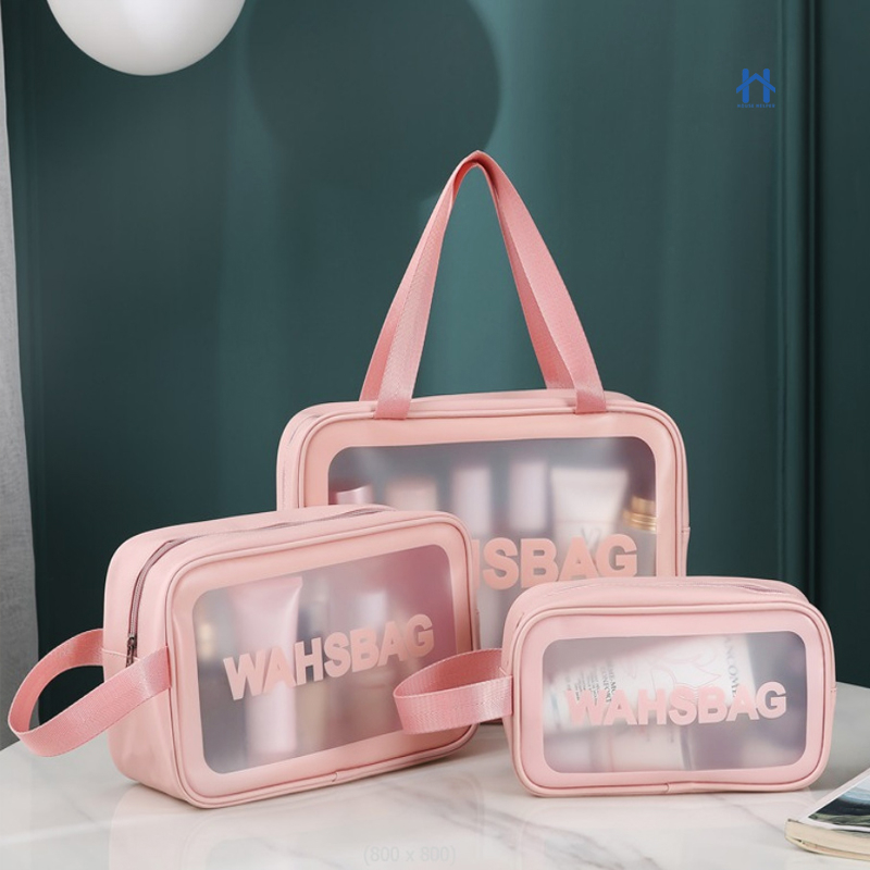 Bolsa Necessarie Transparente WashBag Organizadora Impermeável 3 Tamanhos