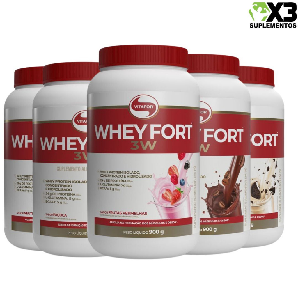 Whey Protein Fort 3W Pote 900g – Vitafor