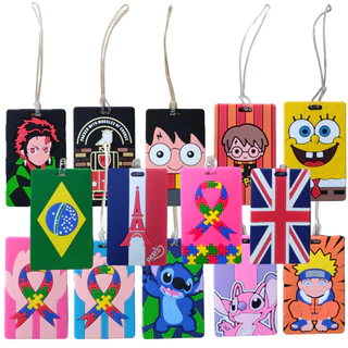 Tag de Mala Emborrachado Porta identificação Geek Nerd Diversos Modelos em Oferta na Shopee