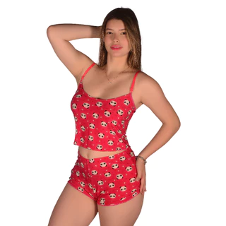 Baby Dool Microfibra estampado Linha Premium Pijama verão Eliane