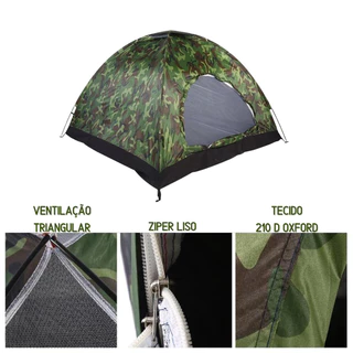 Barraca Camping Camuflada 3-6 Pessoas 3/ 4 /6 lugares Tenda Acampamento Bolsa